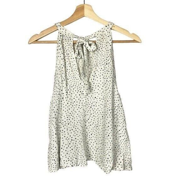 Volcom White Black Triangle Printed High Neck Tank Top S - Picture 2 of 3